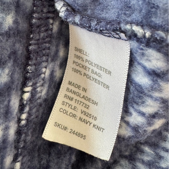 💥Xeroxposur Women's Blue Fleece Patterned Jacket - Picture 6 of 8